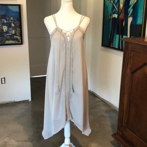 Naked Zebra Light Grey Spaghetti Strap Flowy Summer Dress Size S